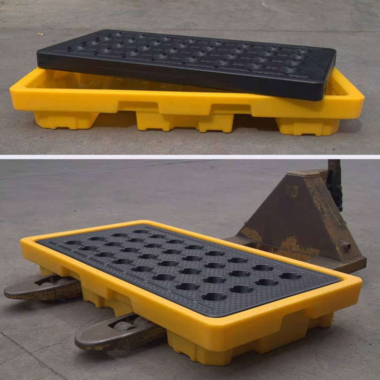 Low Spill Containment Pallet with Drain Plug for 2 Drums (Capacity 83 / 150 l) - Image 7