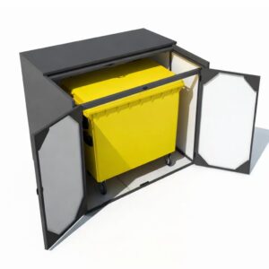 1100 L waste container enclosure – modular bin storage unit with sliding lid