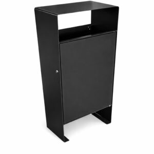 SLIM 50 waste bin with canopy black made of galvanized powder-coated steel – 50L outdoor waste bin<br> <br> <br>